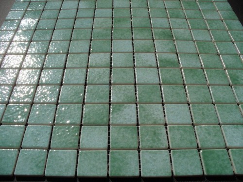 mozaika zielona błyszcząca 2,5 x 2,5 Ivraie  AG 24 Emaux de Briare