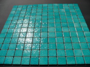Mozaika turkusowa błyszcząca  2,5x2,5 cm, ceramiczna Fidji AG 74