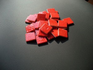 Mozaika czerwona błyszcząca 2,5x2,5 cm, ceramiczna Pivoine AG 23 luzem