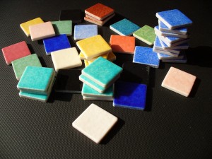 Mozaika Mix kolorów 2,5x2,5 cm, ceramiczna  MIX  luzem