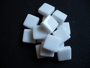 Smalti Briare biała błyszcząca 1x1 cm