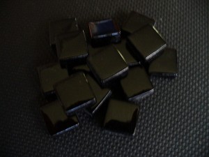 Smalti Briare czarna błyszcząca 1x1 cm