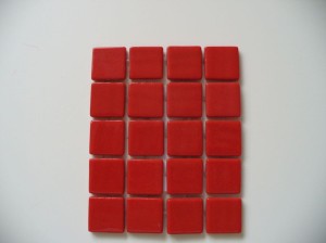 Mozaika szklana czerwona 2,5x2,5 cm błyszcząca Lisa 25503 Onix - mini plaster