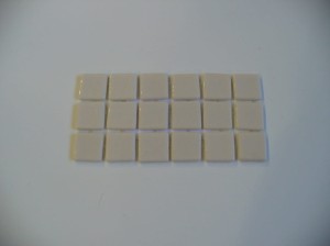 Mozaika szklana biała kremowa 2,5x2,5 cm błyszcząca Lisa 25108 Onix - mini plaster 18